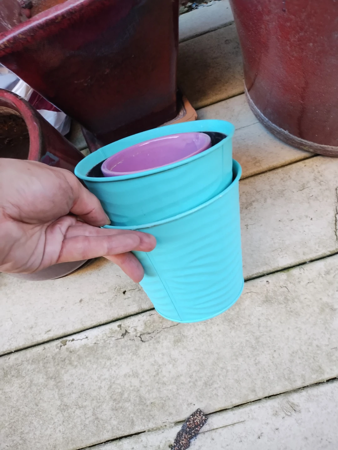 Small metal pots