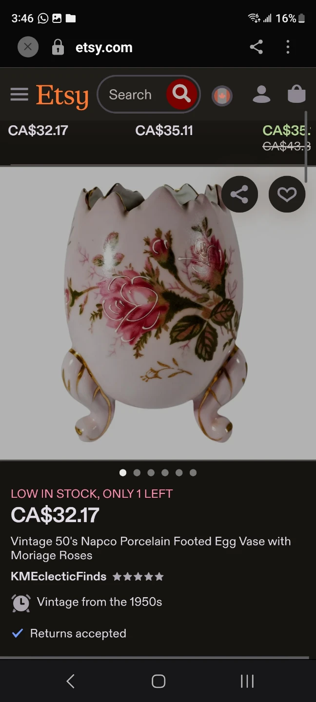 Vintage Napco Porcelain Footed Egg Vase - photo 5