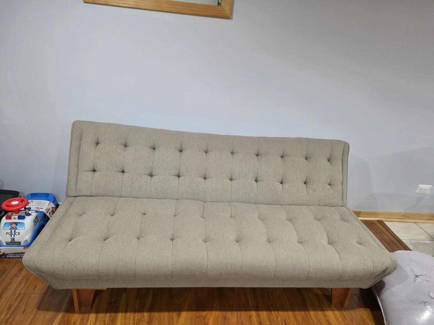 Dark Brown Leather Reclining Sofa and grey sofa comebed - photo 2