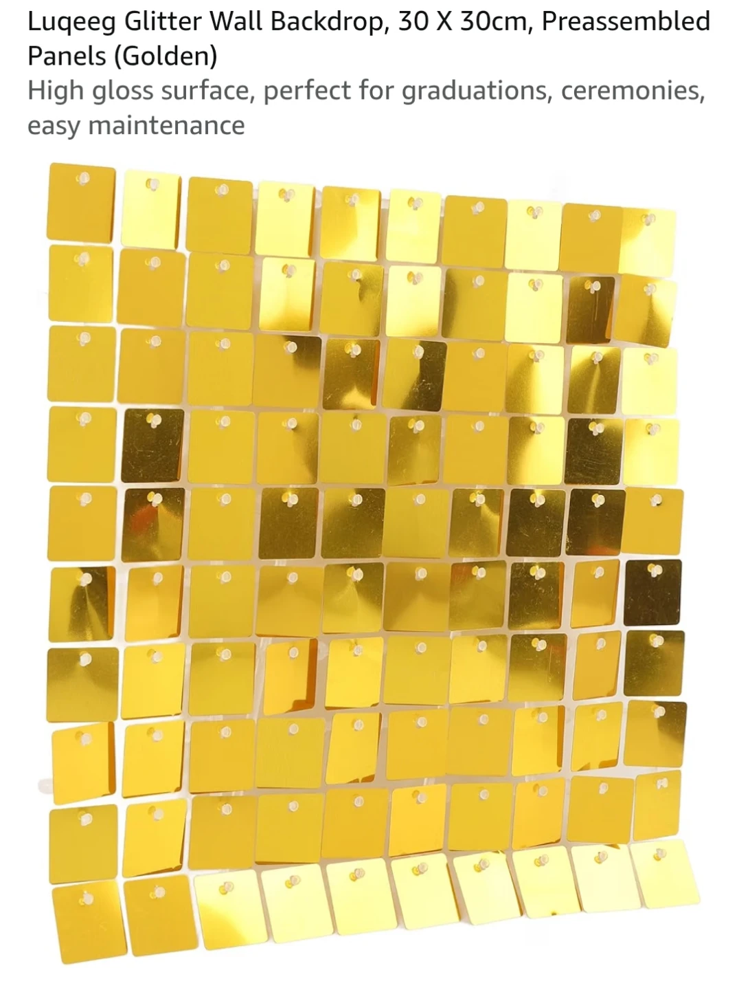 Luqeeg Golden Glitter Wall Backdrop Panel