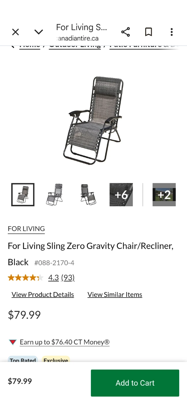 PAIR  of Foldable Zero Gravity Patio Chairs