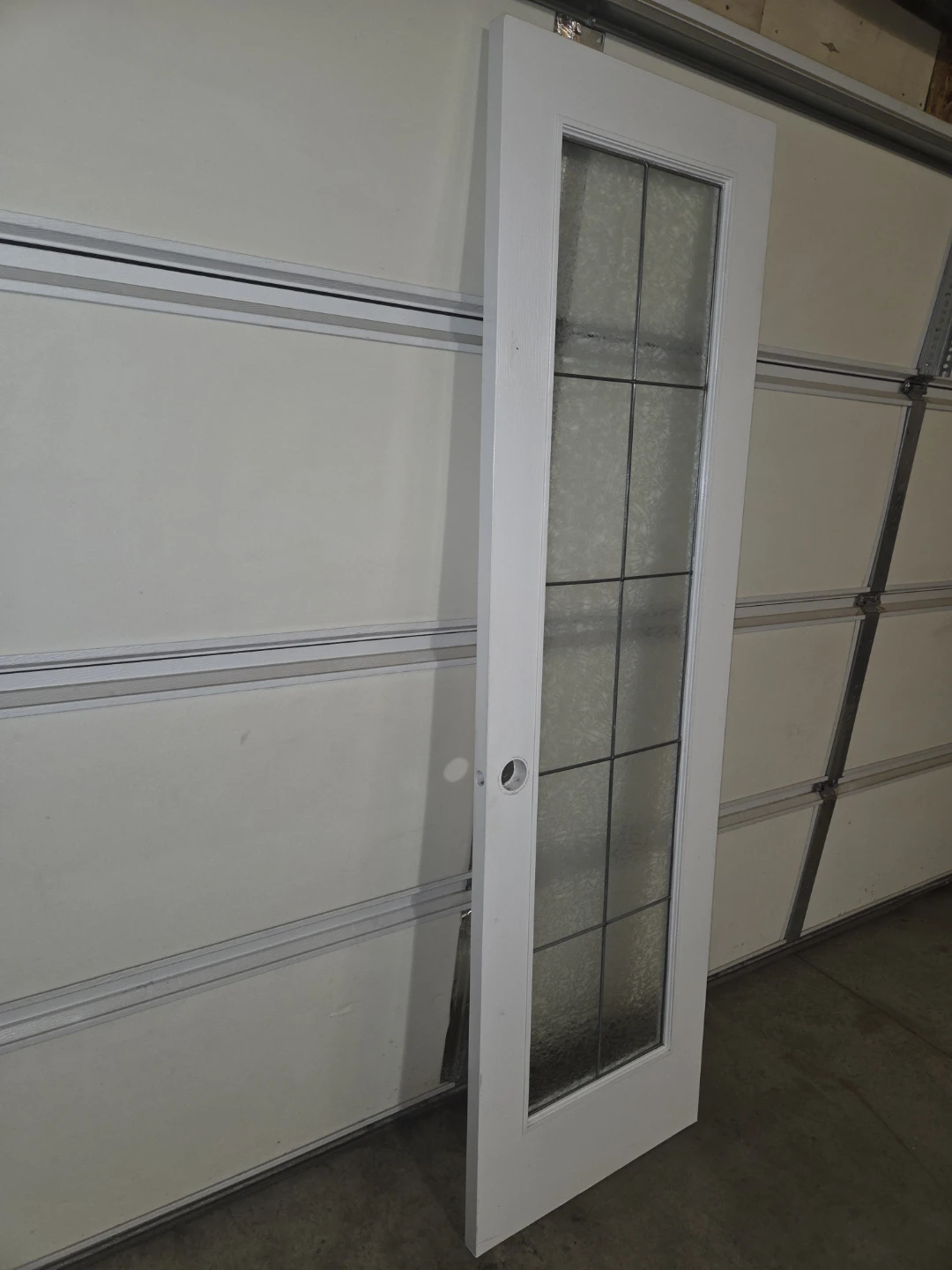 White Interior Glass Panel Pantry Door