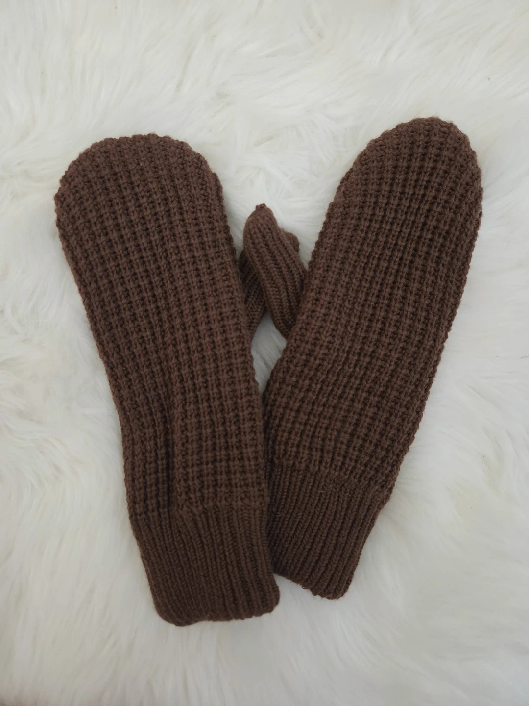 Aritzia Brown Knit Mittens
