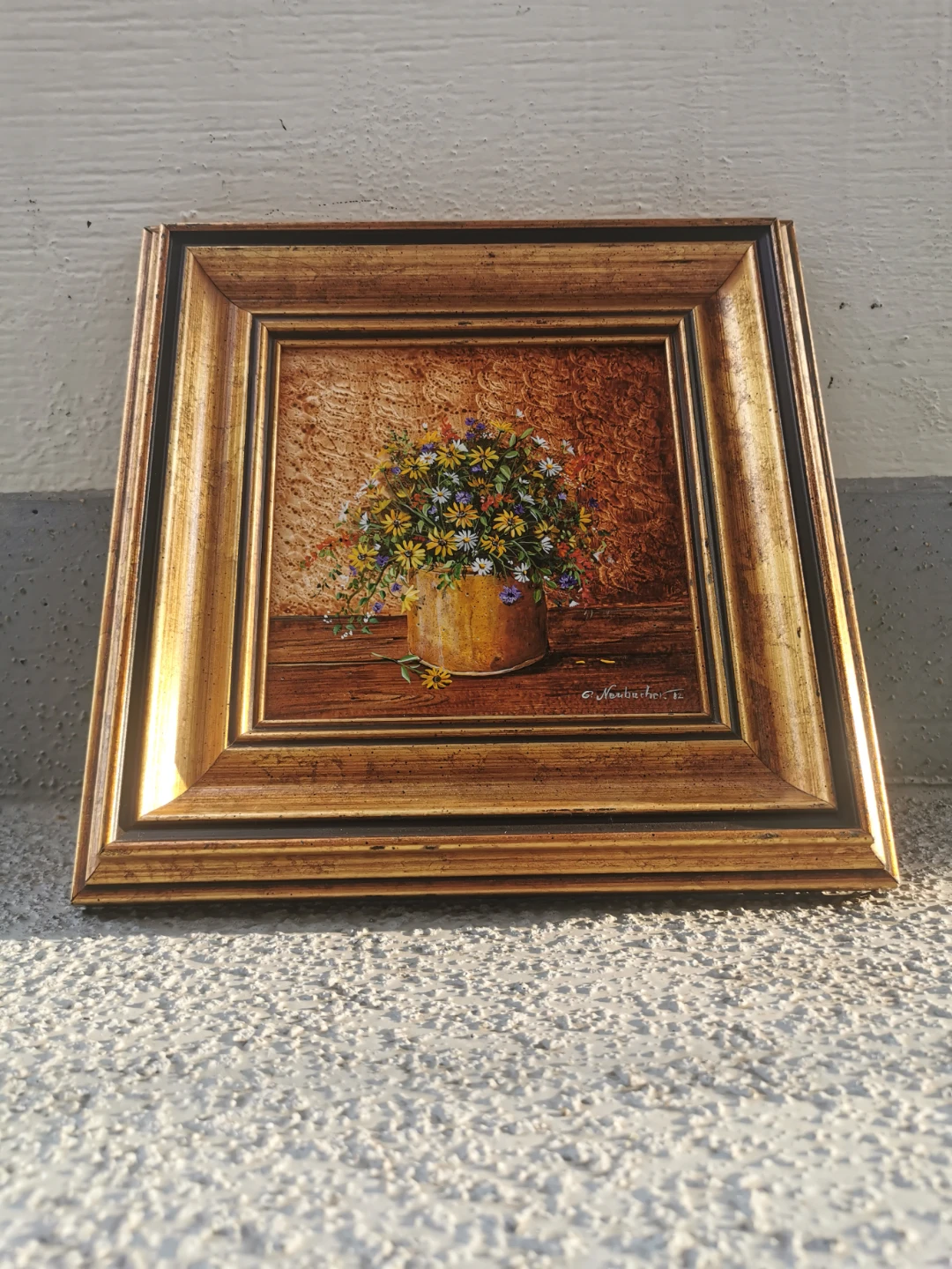 Gerda Neubacher 1982 Original Oil Painting Framed Floral Art - photo 3
