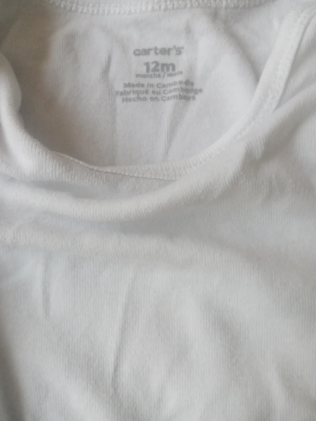 Carter's White Bodysuits - 3 Pack - 12 Months - photo 2