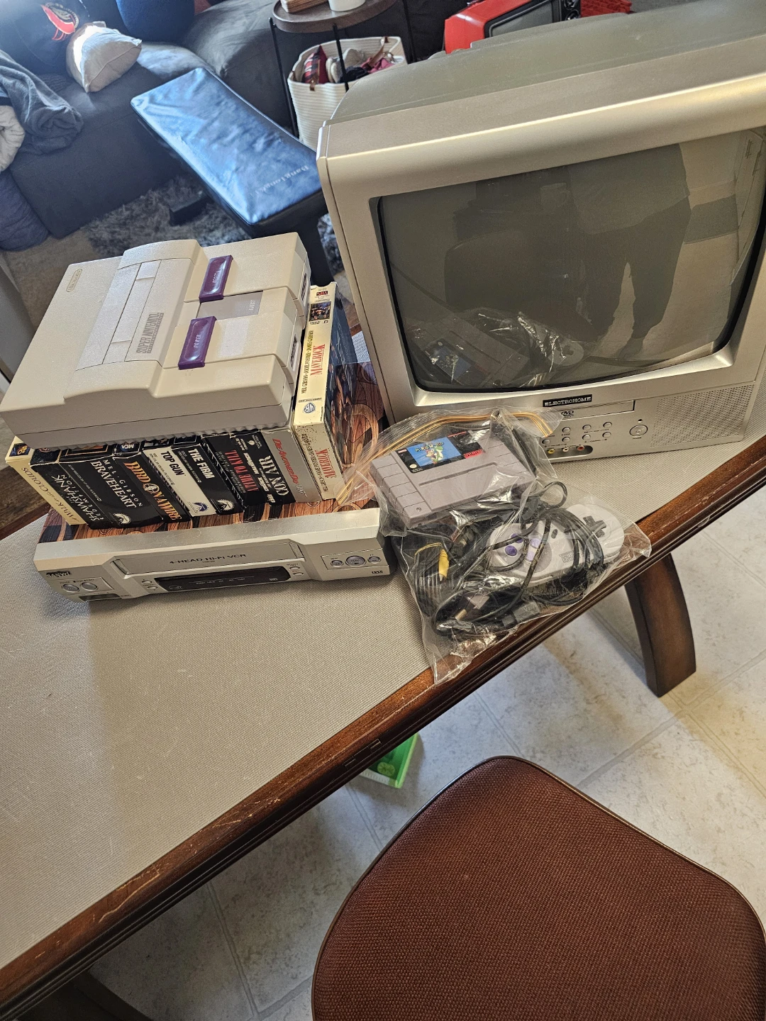 Retro Entertainment Bundle with VCR, TV and SNES