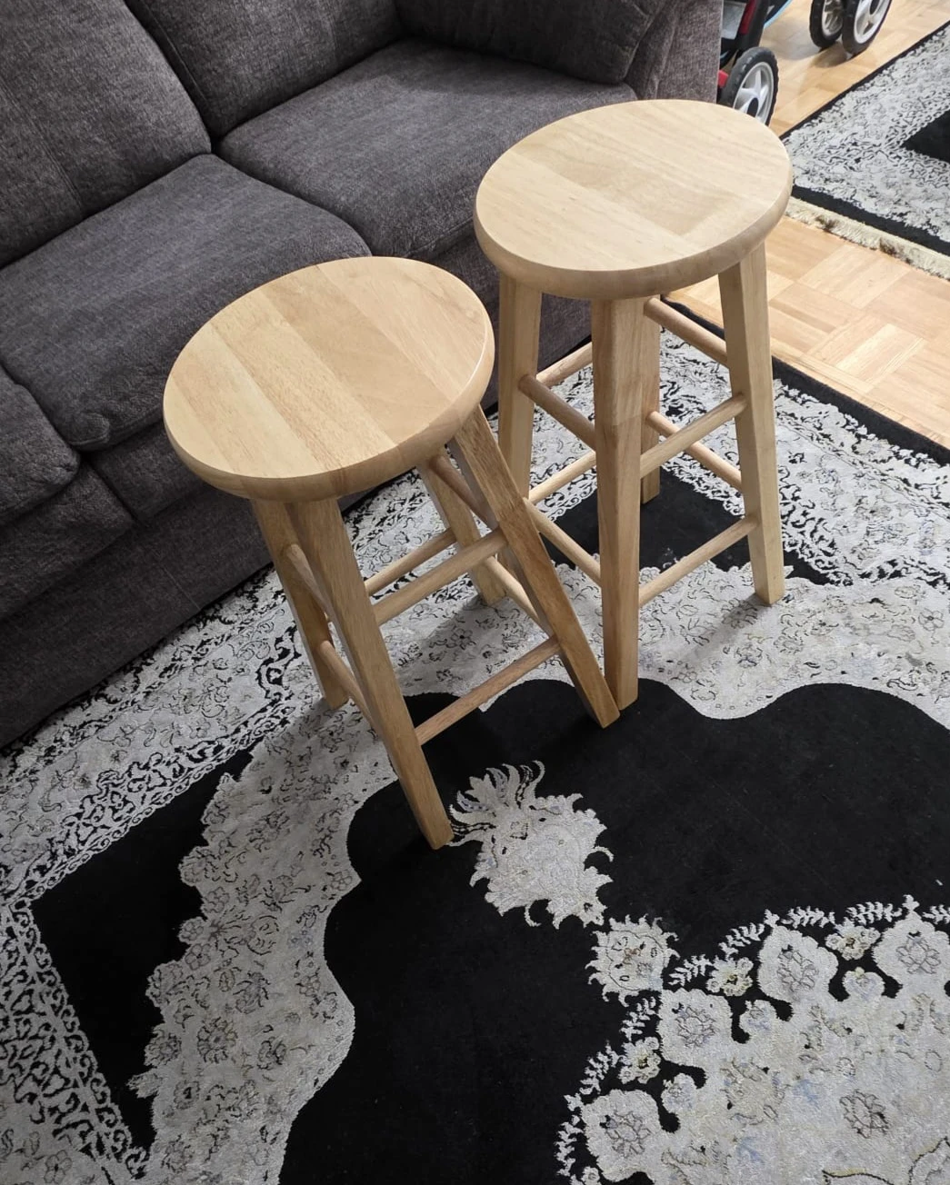 Two Wooden Bar Stools