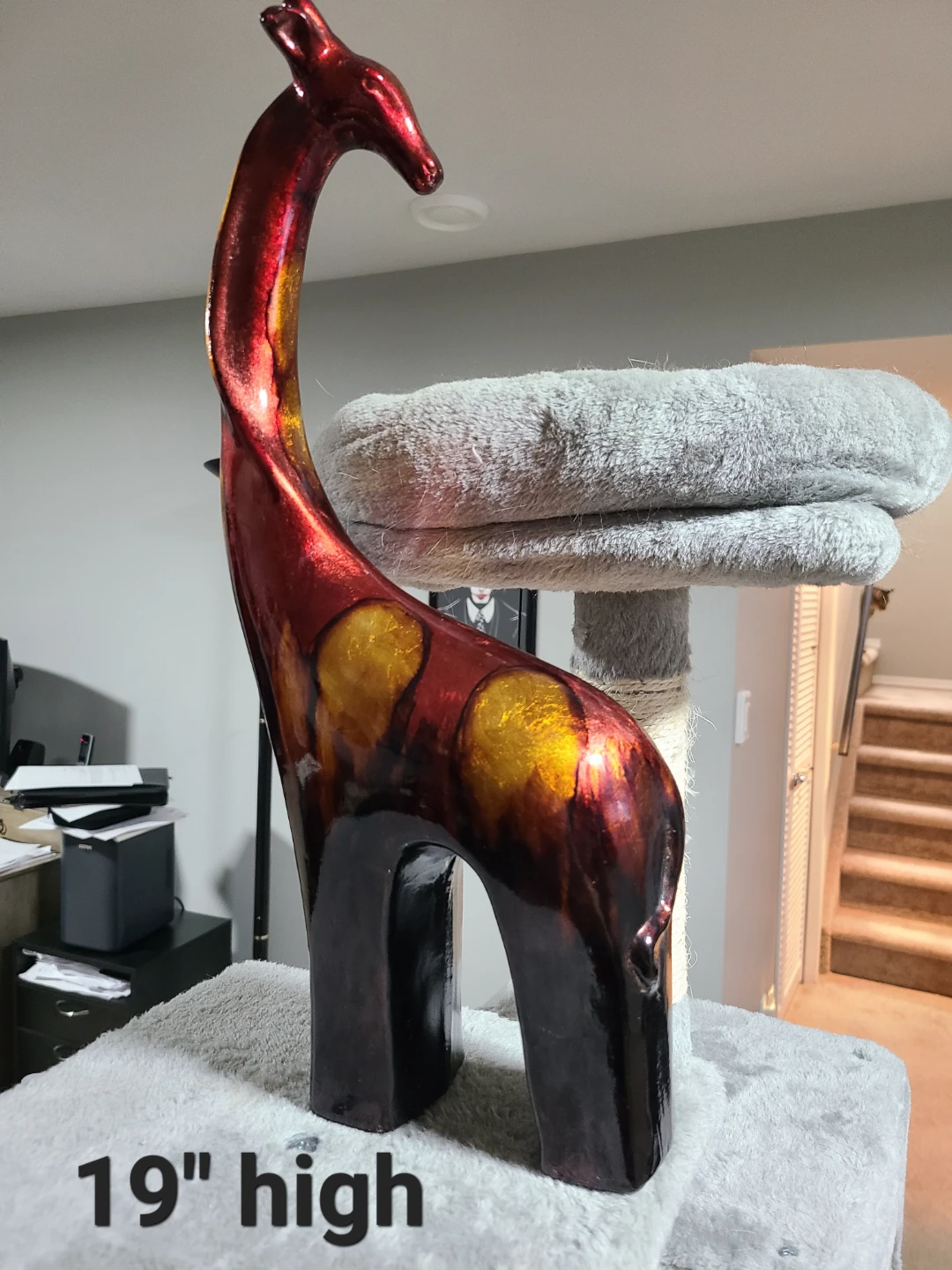 Decorative Red and Gold Giraffe Figurine - photo 3