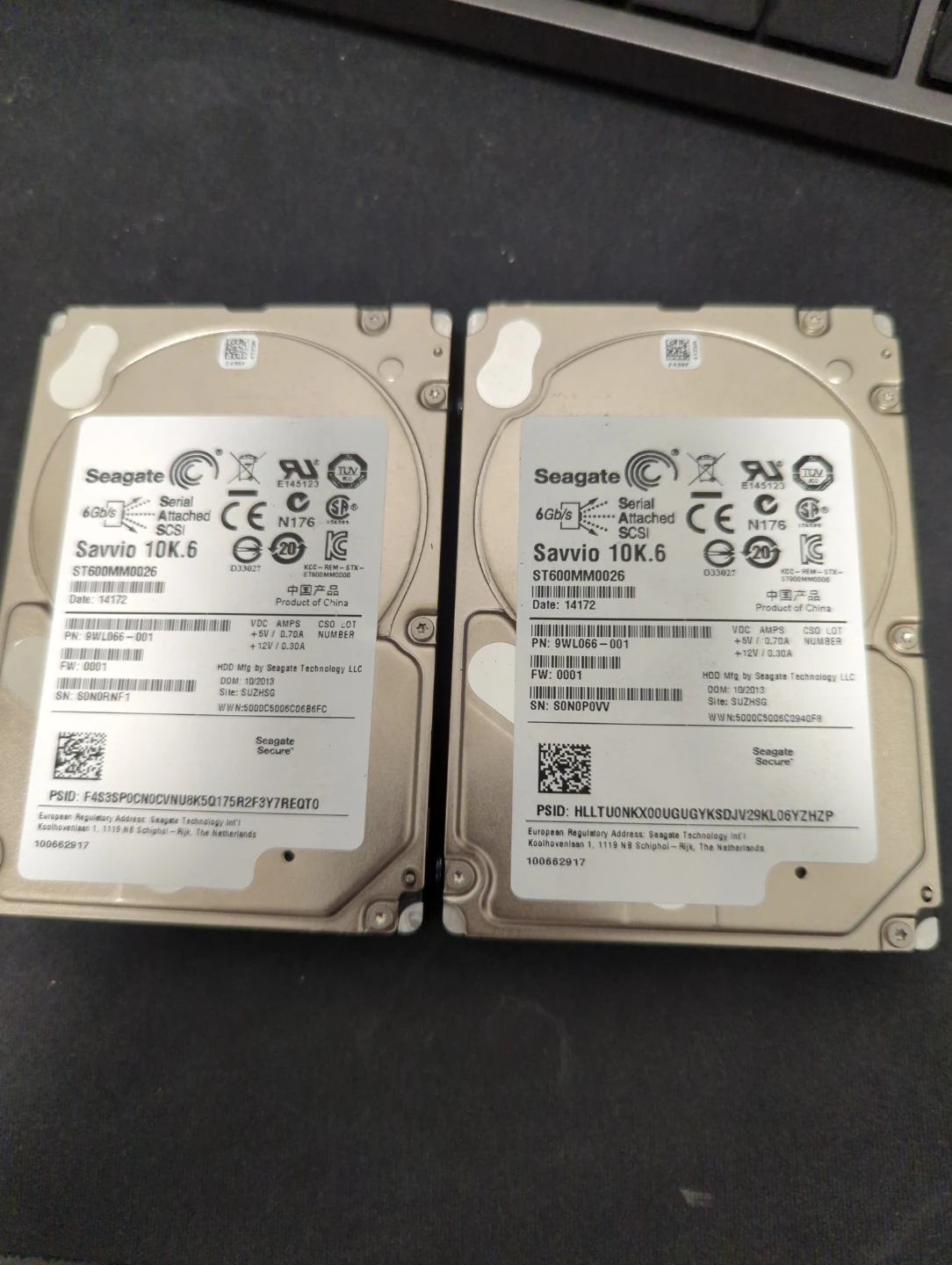 Seagate Savvio 10K.6 600GB SAS Hard Drives x2