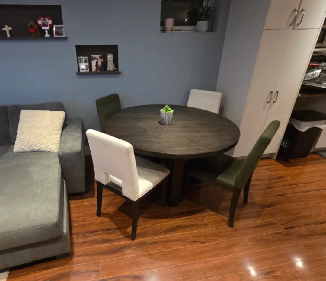 Round Wooden Dining Table with 4 Chairs - photo 2