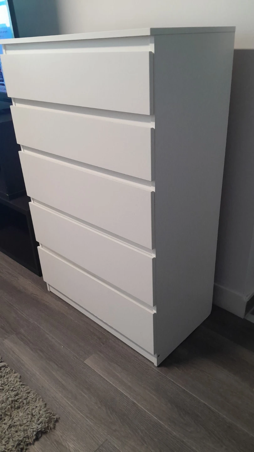 IKEA Malm 5-Drawer Chest, White - photo 3