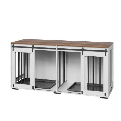 72 " Double Door Wooden Dog Crate Furniture