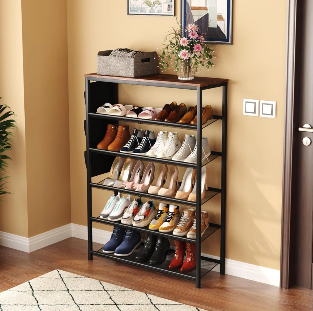 Industrial 5-Tier Metal Shoe Rack - photo 2