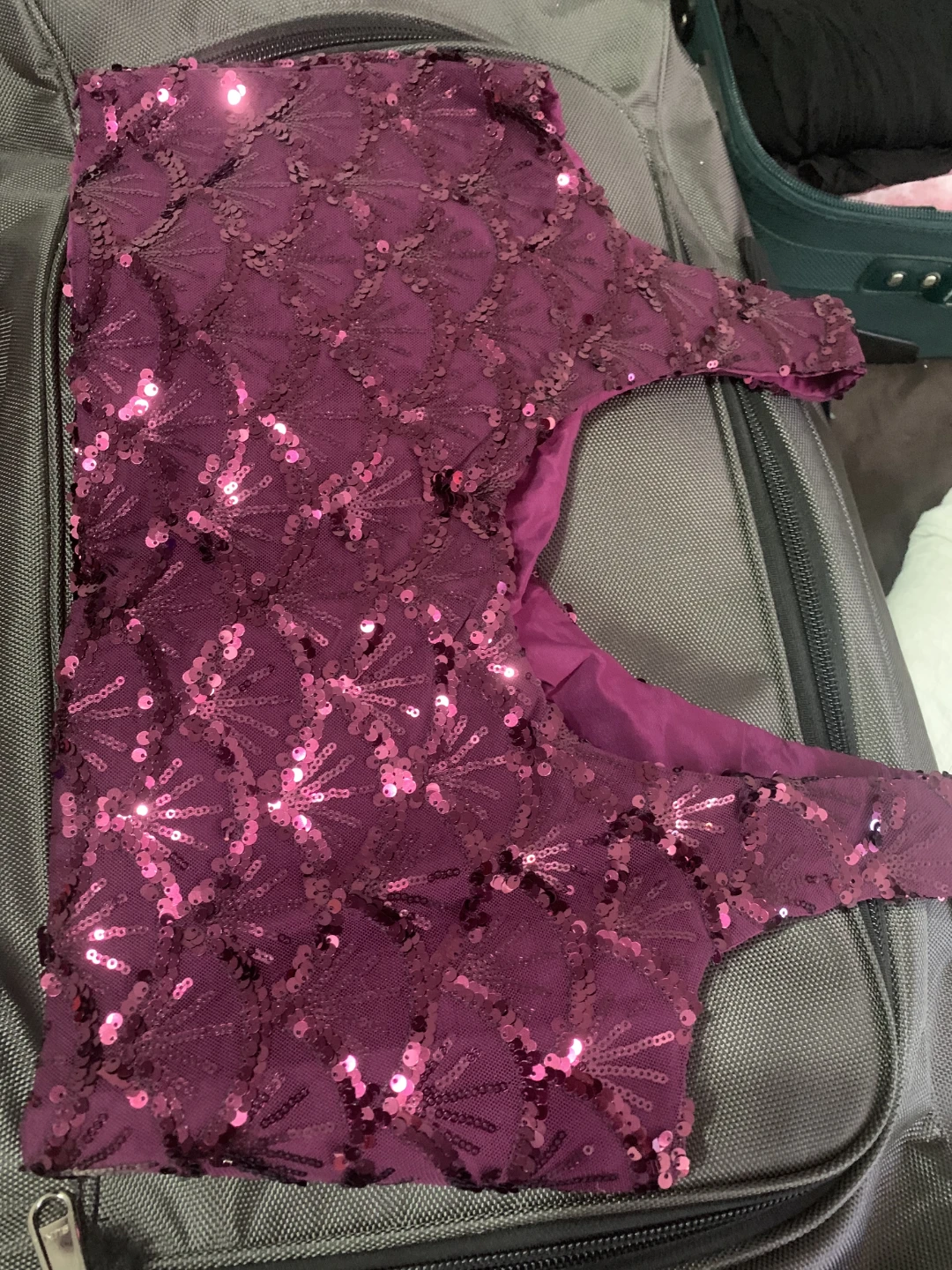 Sequin Sleeveless Blouse in Deep Purple 🏈 - photo 2