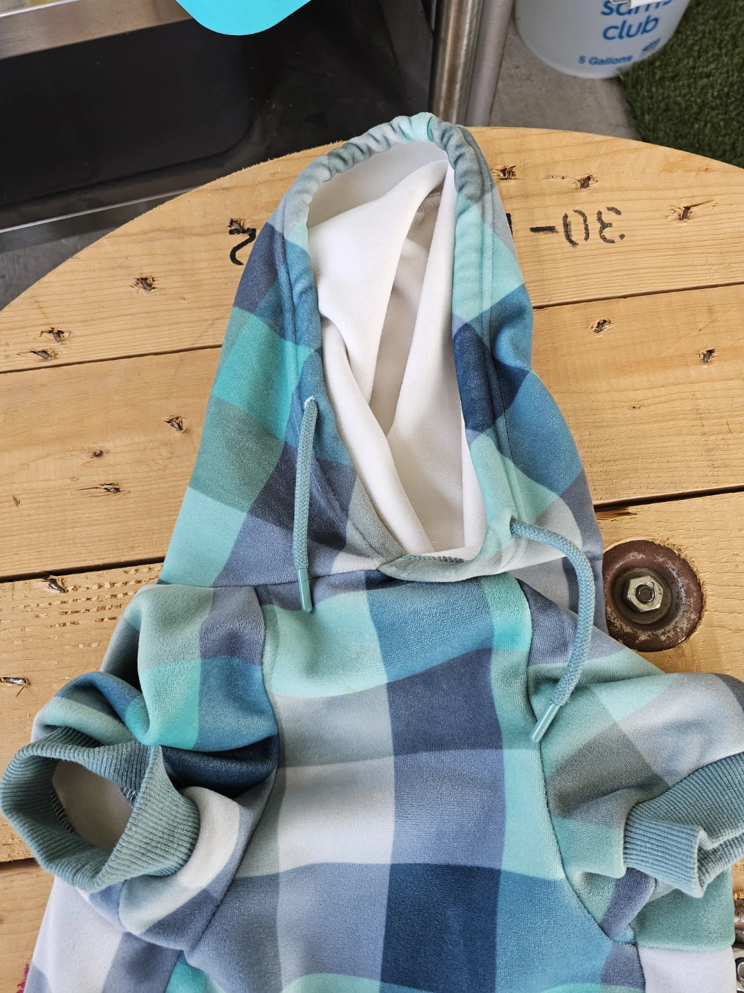 Spark Paws Dog Hoodie Green Plaid 2XL - photo 3