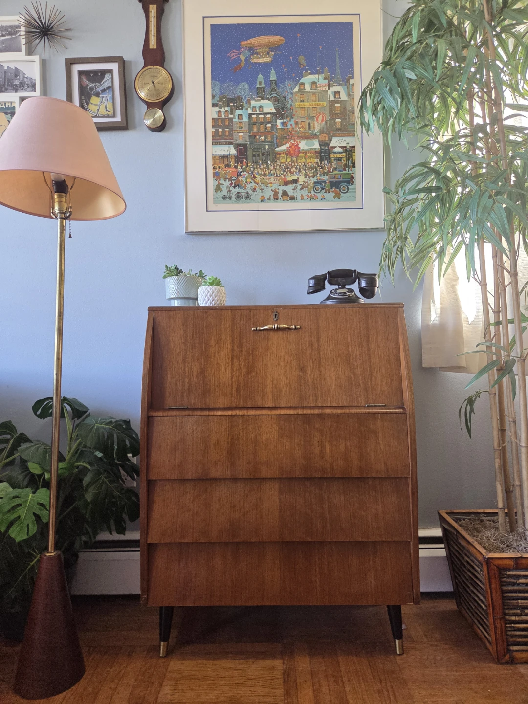 MCM  Three Drawer Drop-Down Front Secretary Desk - photo 4