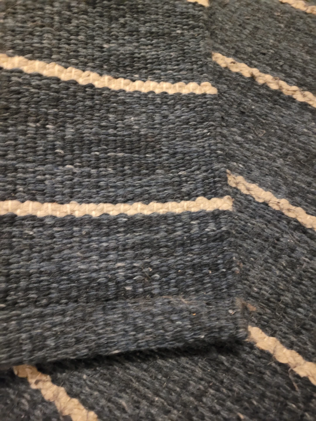 Blue and White Striped Runner Rug - photo 3