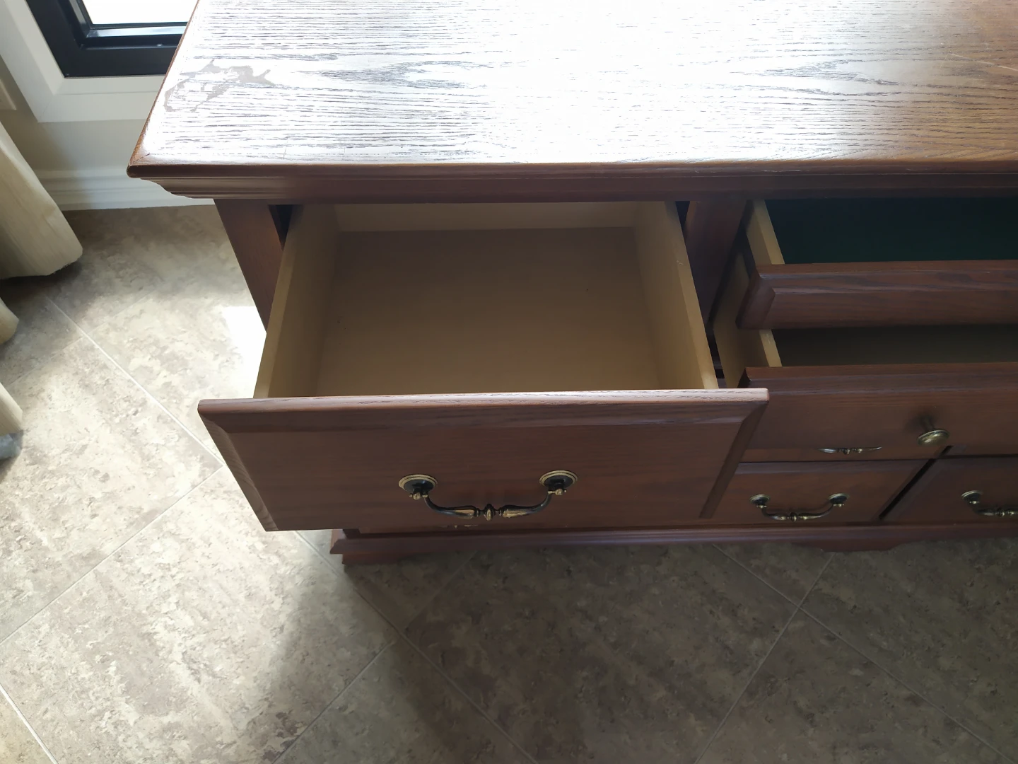 Wooden Dresser with Multiple Drawers and mirror - photo 3