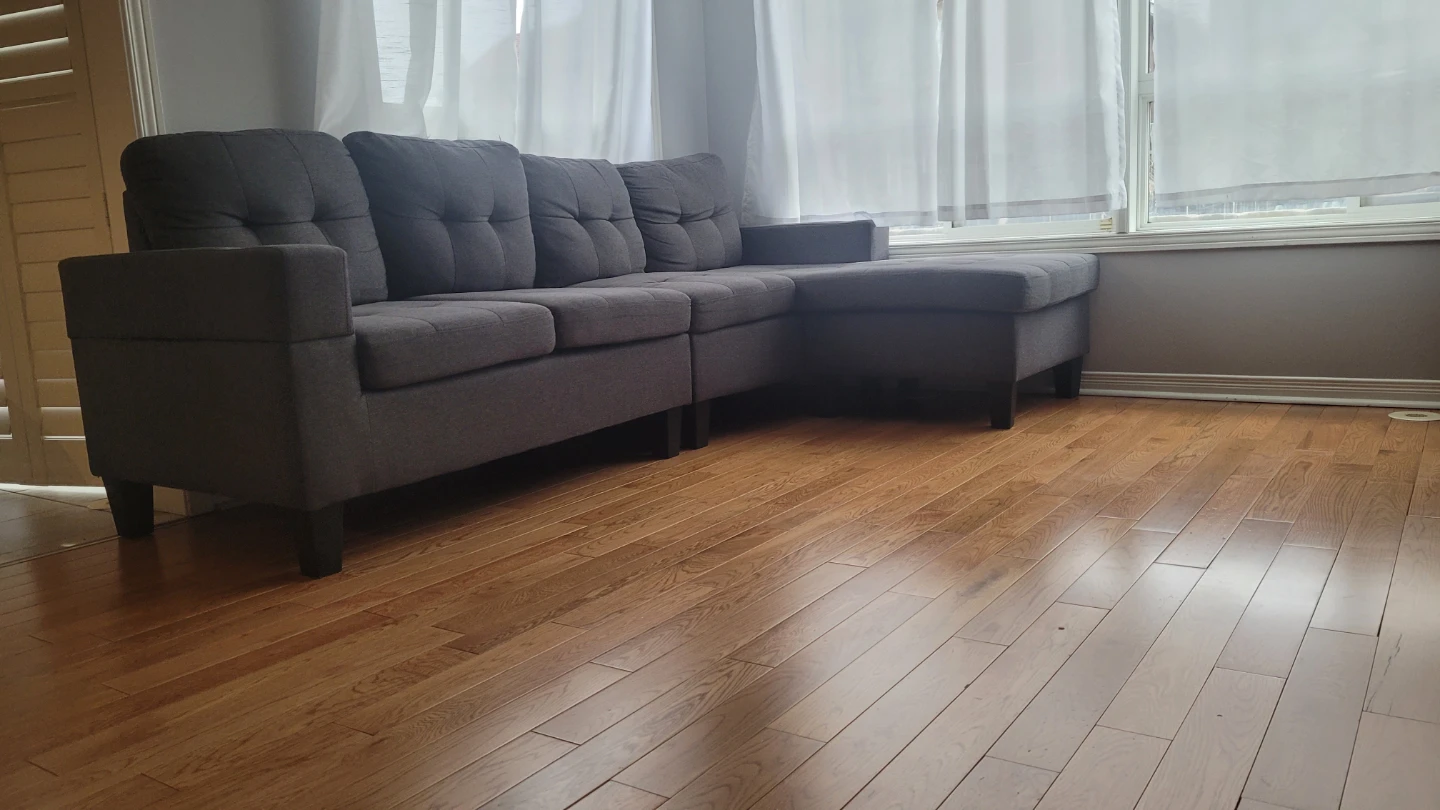 Dark Grey Sectional Sofa with Chaise - photo 3