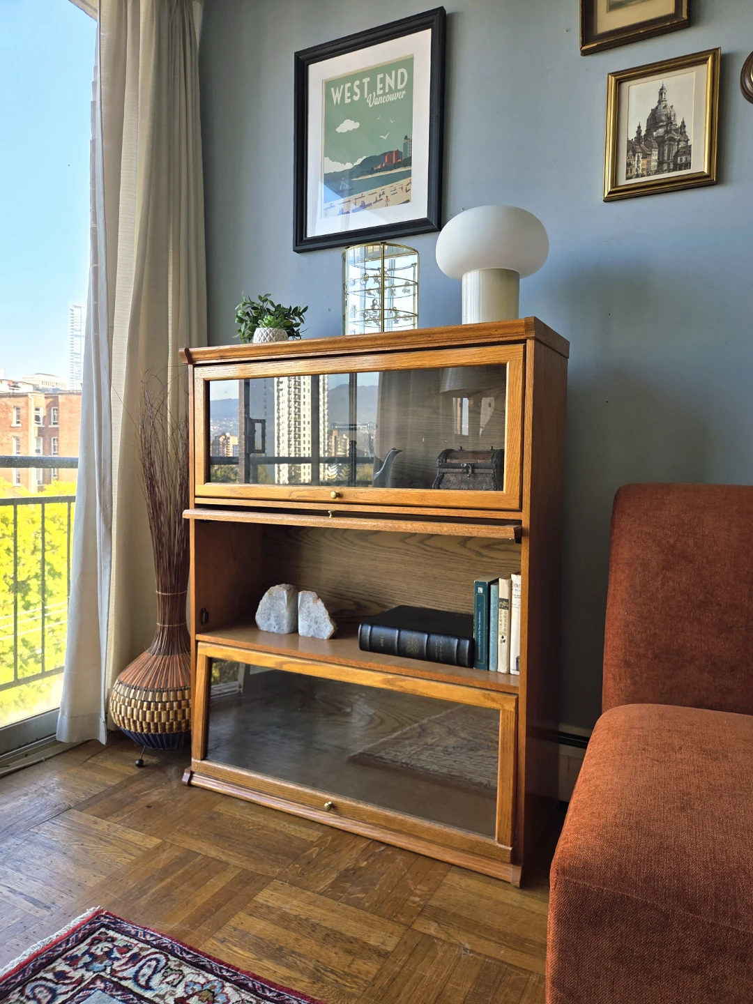 Vintage Solid Oak Three Tier Barristers Cabinet/Bookcase - photo 4