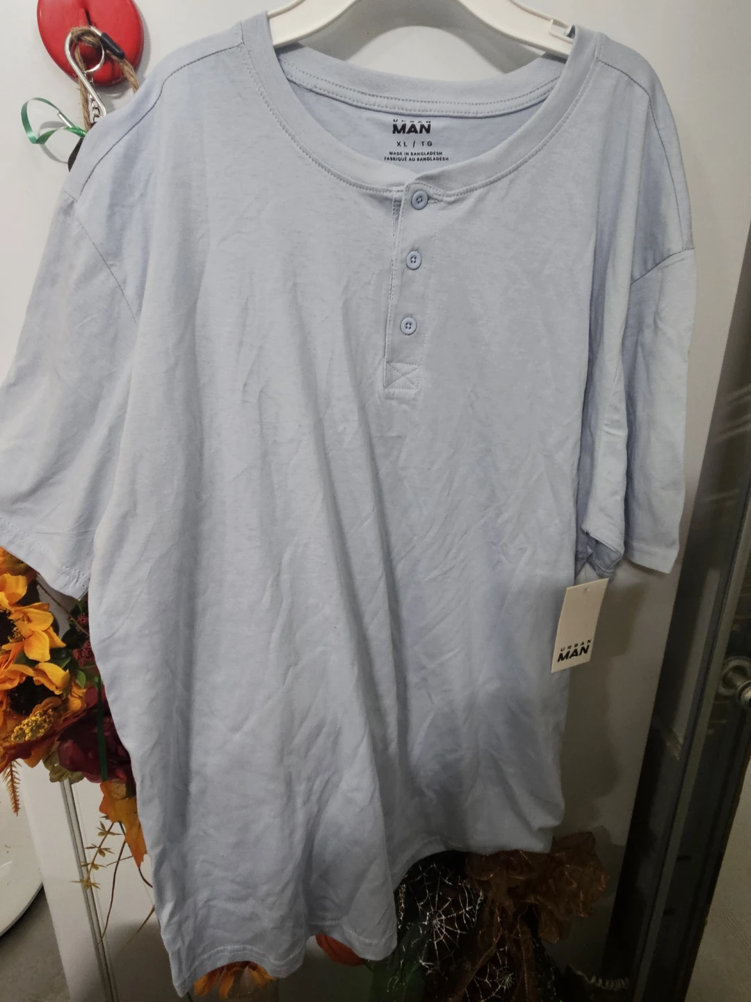 Urban Man Light Blue Henley Shirt