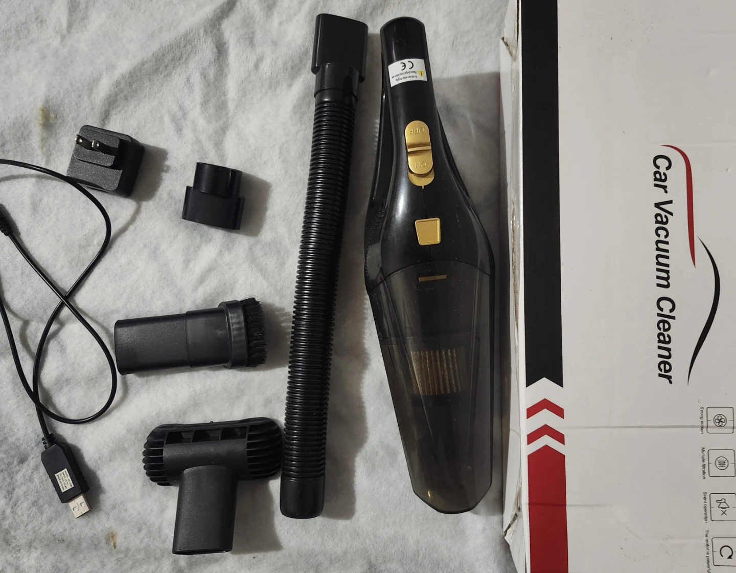 Black Car Vacuum Cleaner with Accessories
