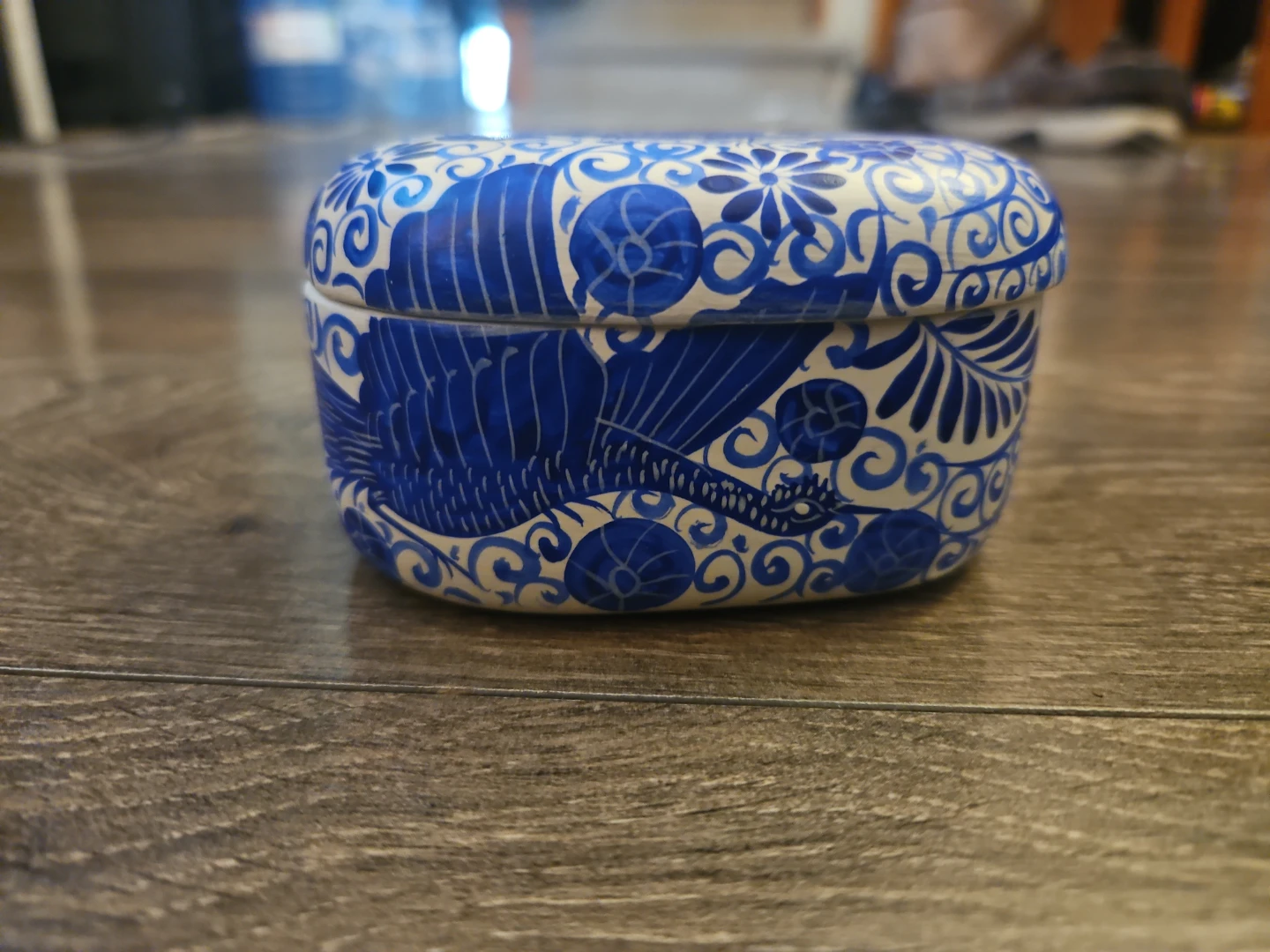 Blue and White Ceramic Trinket Box mexocan pottery Xantico - photo 5