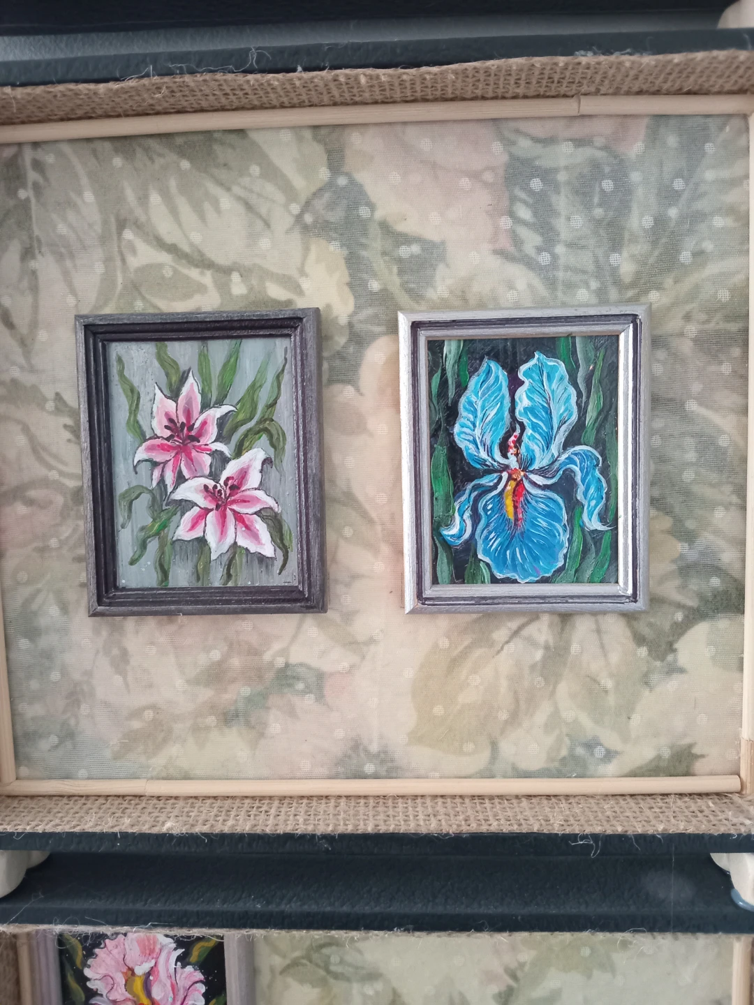 Miniature Framed Floral Paintings Wall Art - photo 5