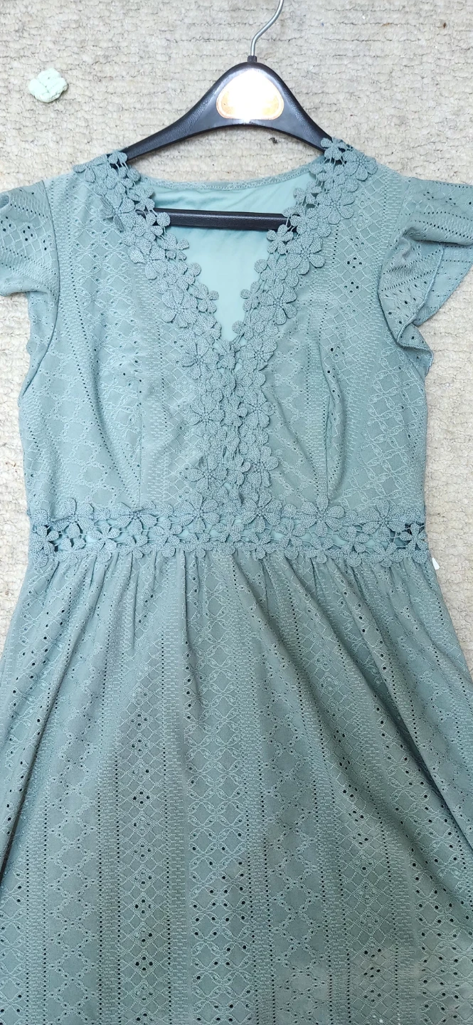 New Sage Green Lace Detail Dress medium - photo 2