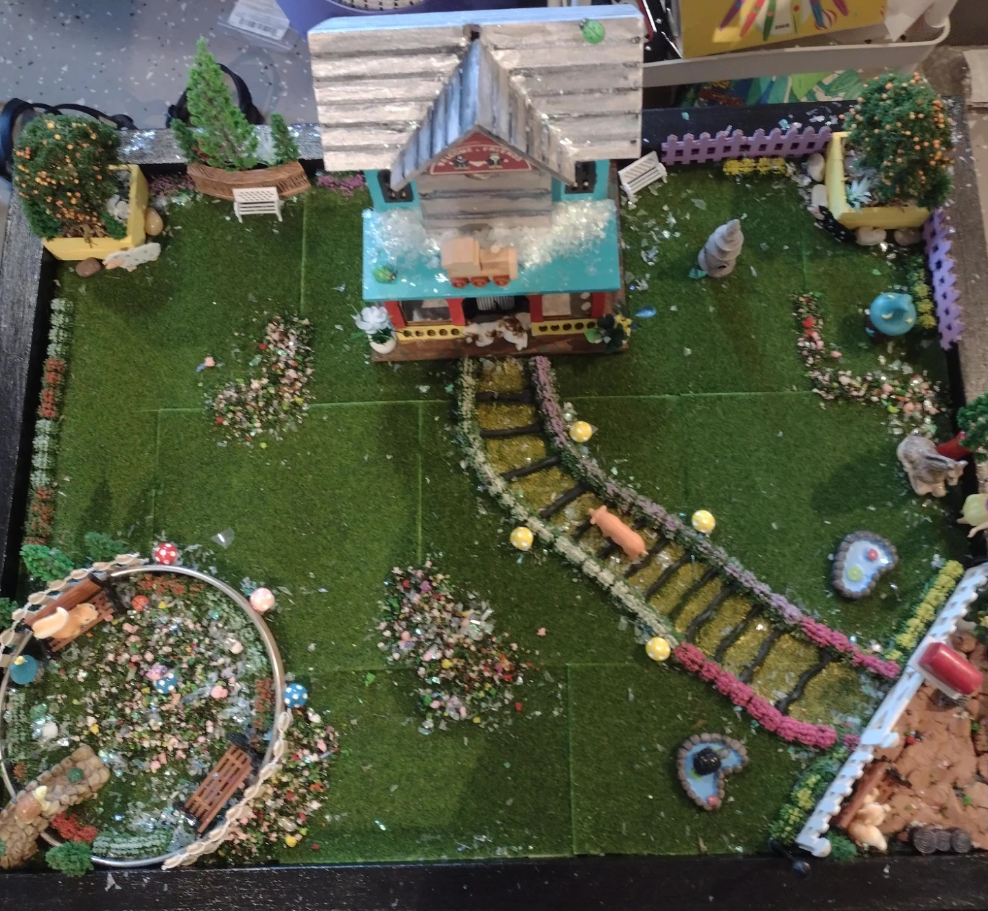 Miniature Fairy Garden Display Table