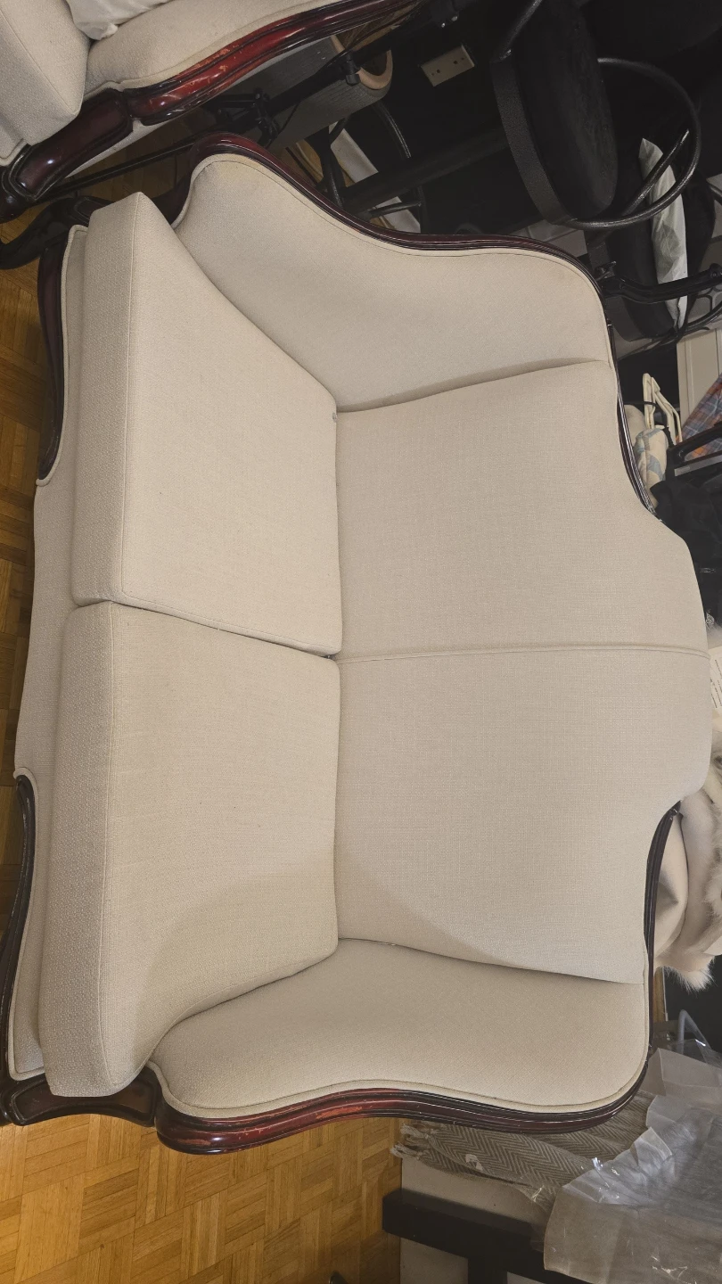 Vintage Style Cream Loveseat and Matching Chair - photo 2