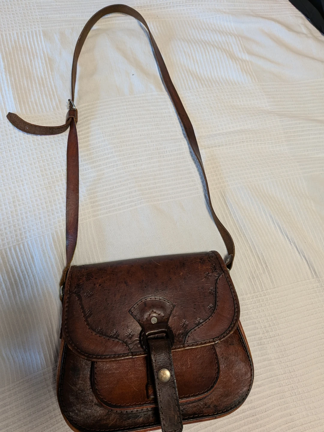 Vintage Leather Crossbody Bag🏈 - photo 2