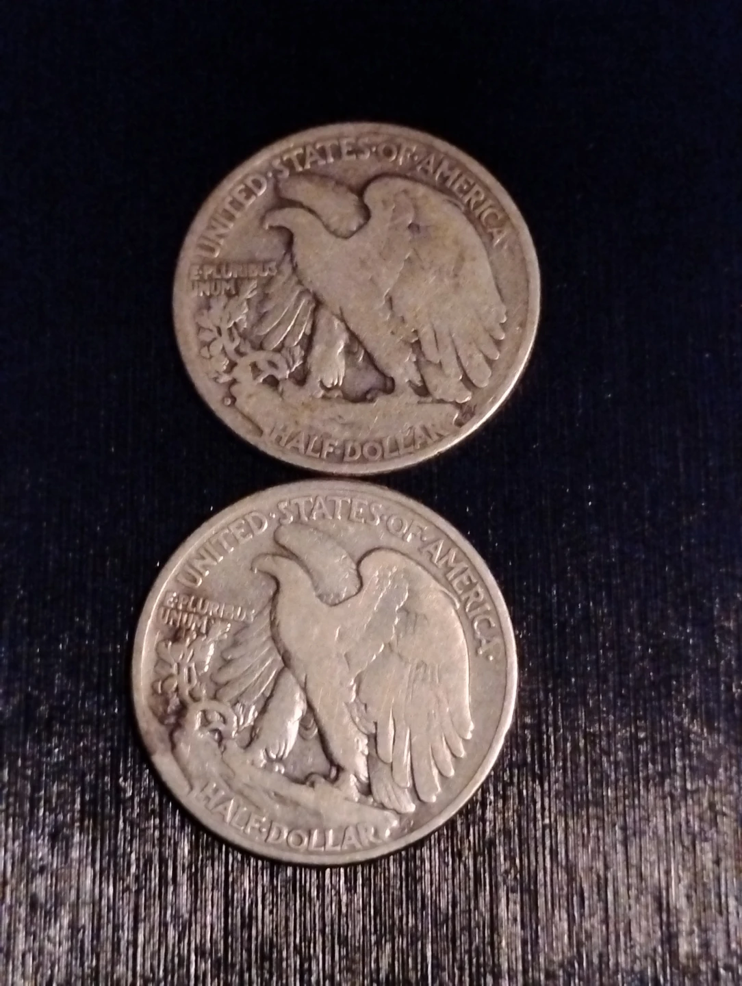 Two 1943 Walking Liberty Half Dollars
