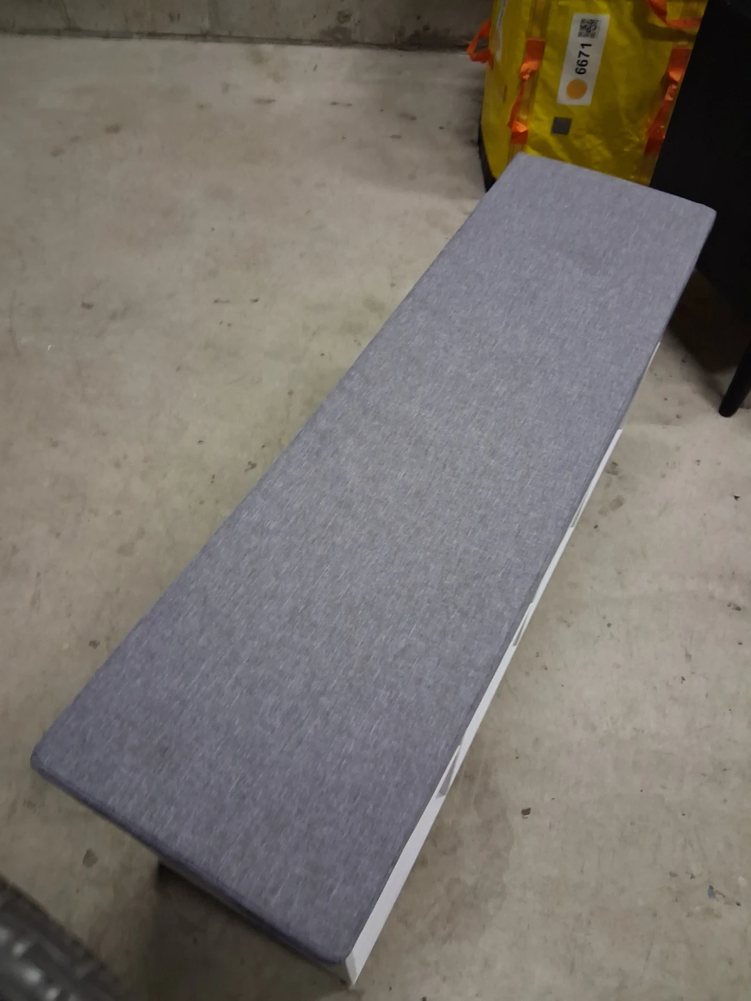 White Storage Bench with Gray Cushion - photo 2
