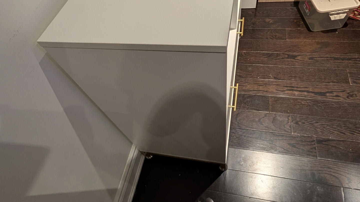 White Storage Cabinet with Gold Hardware - photo 2