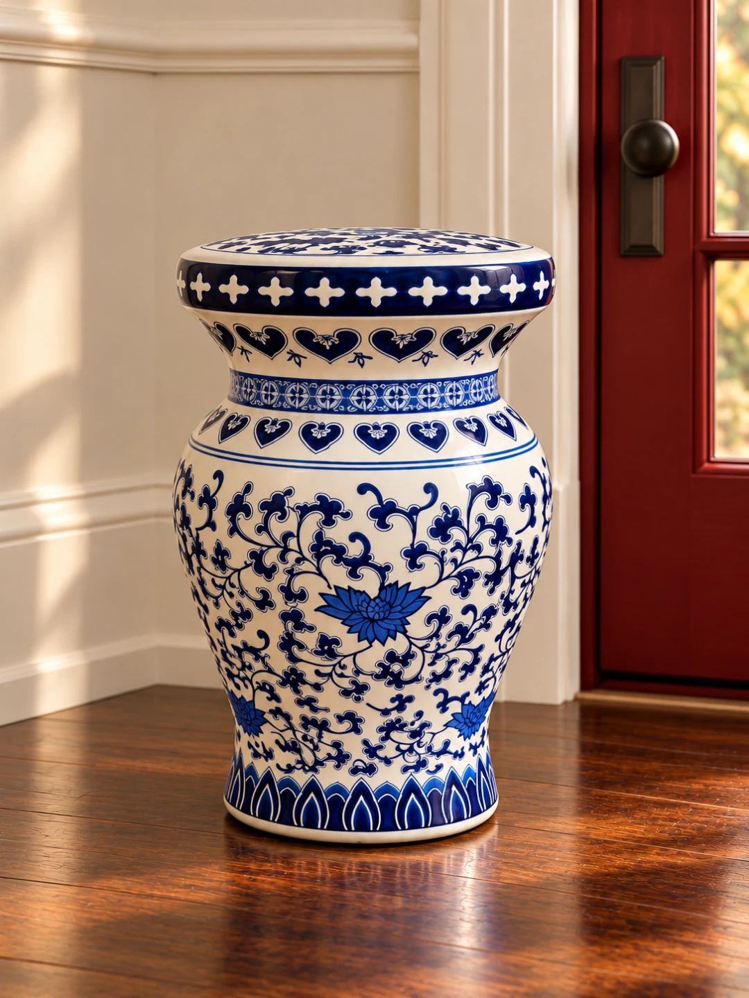 Vintage 80s Chinoserie pedestal - photo 2