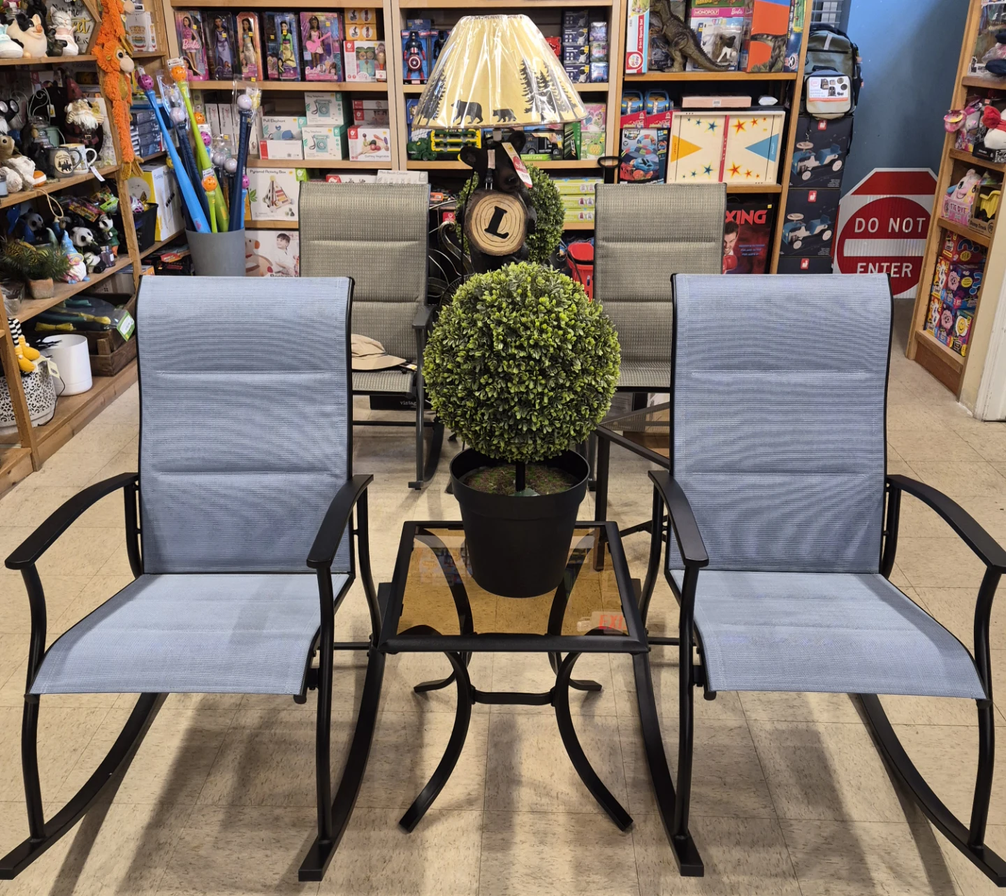 New 3-Piece Outdoor Rocking Chairs and Table Set