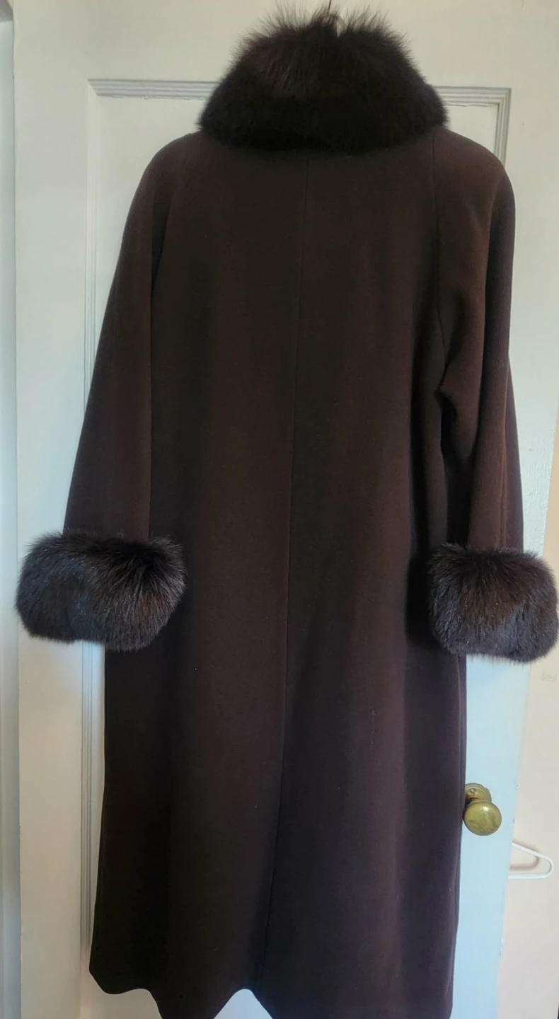 Forecaster of Boston Brown Wool Coat with Fur Trim - photo 3