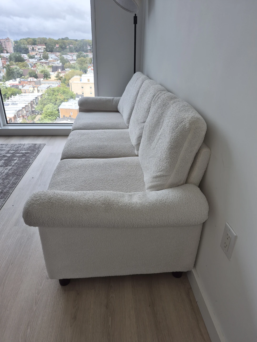 White 3-Seater Sofa with Storage - photo 2