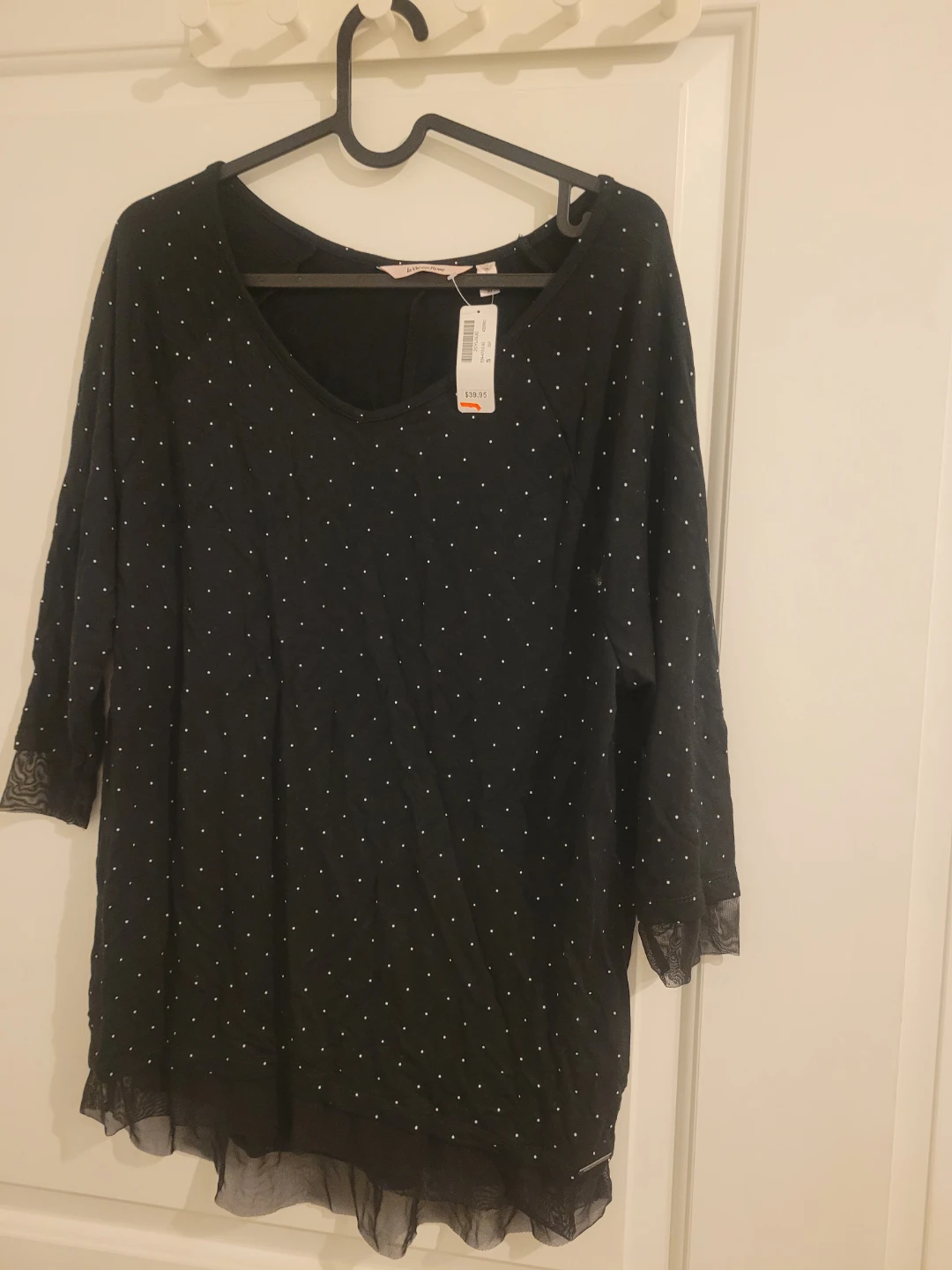 La Vie en Rose black dotted top