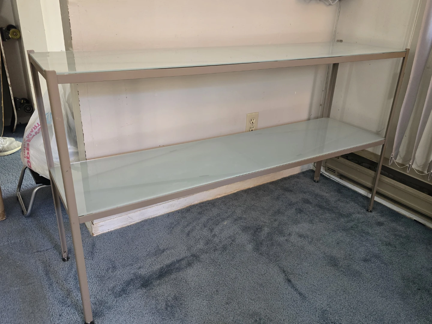 Metal and Frosted Glass Console Table