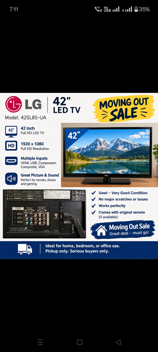 LG 42 Inch TV