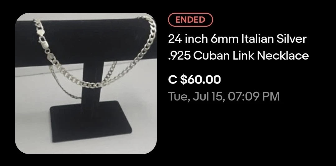 24 inch 6mm Italian Silver .925 Cuban Link Necklace - photo 2