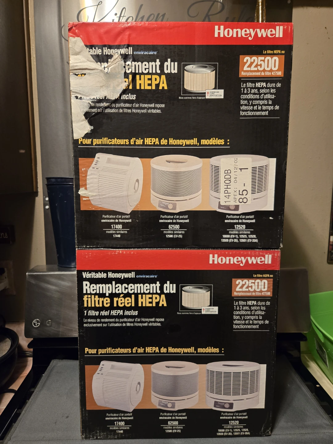 2 Honeywell Enviracaire True HEPA Replacement Filters 22500