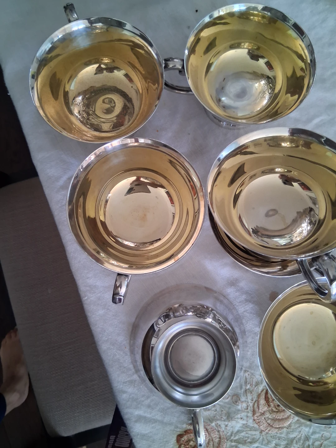Large Silver Punch Bowl with Cups - photo 5