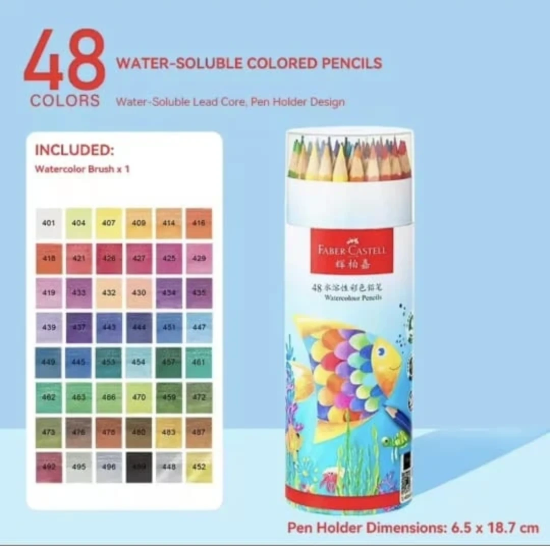 🏈  Faber Castell  New Factory sealed  48 Water color pencil