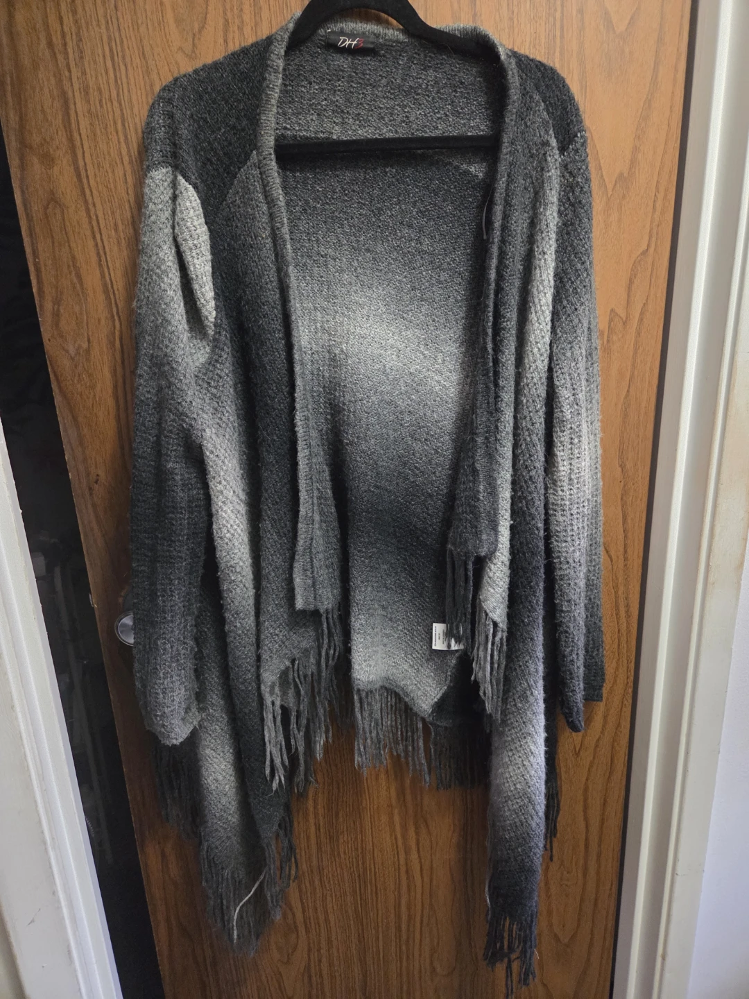 DH3 Grey Ombre Fringe Cardigan