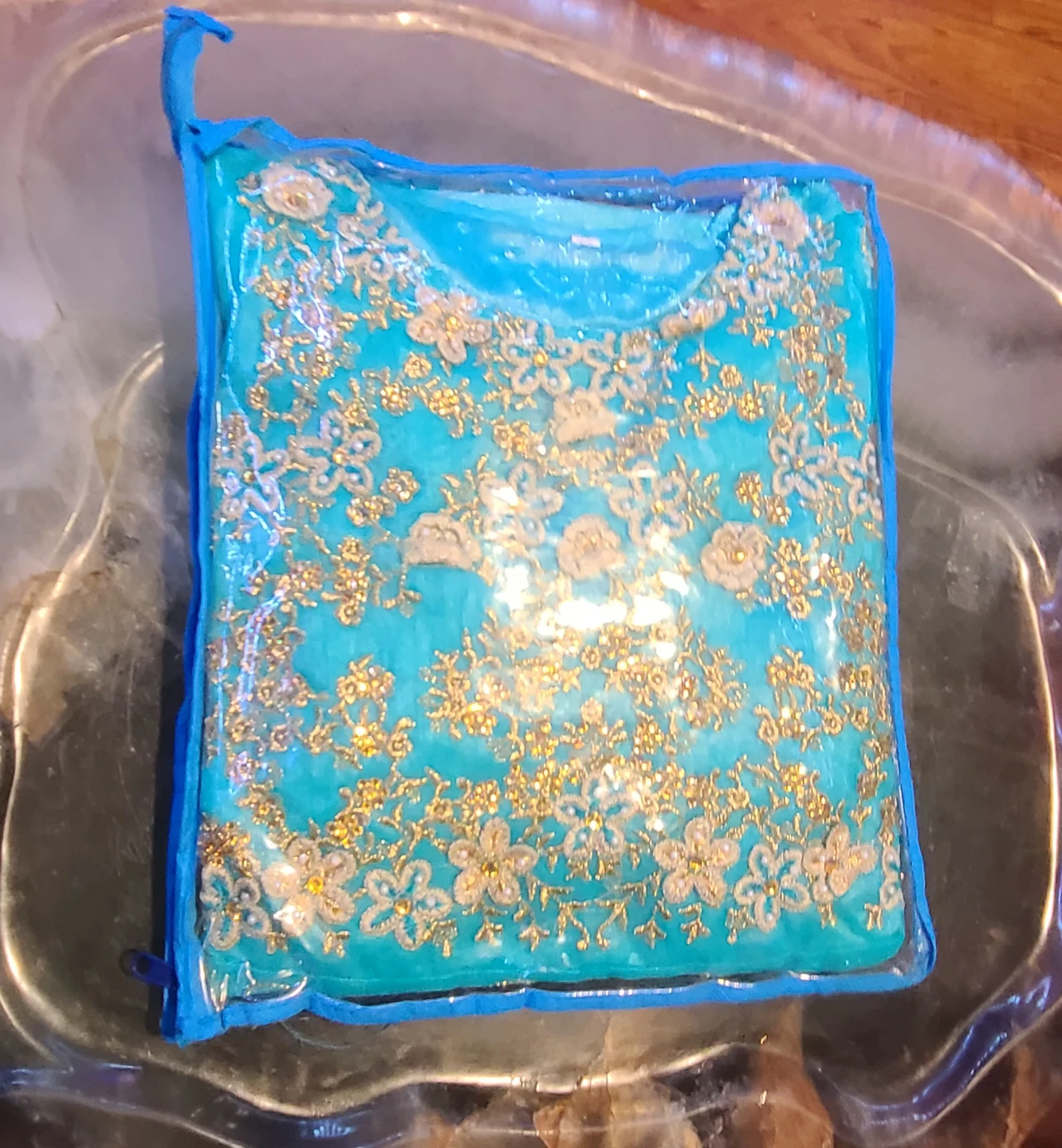 Turquoise Embroidered Ethnic Suit Set
