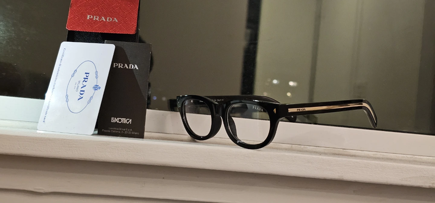 Prada Black Eyeglasses with Case and Authenticity Card - photo 2