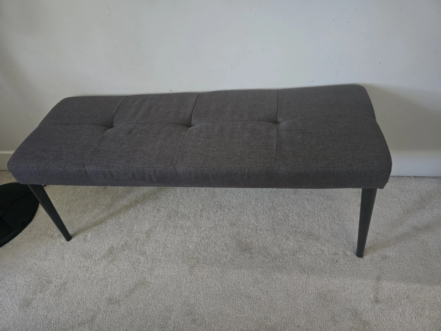 Queen size Grey Upholstered Tufted Bed Frame with matching bench - photo 5